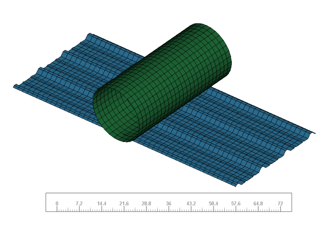 ls-dyna模型案例009-波形板三点弯曲的图3